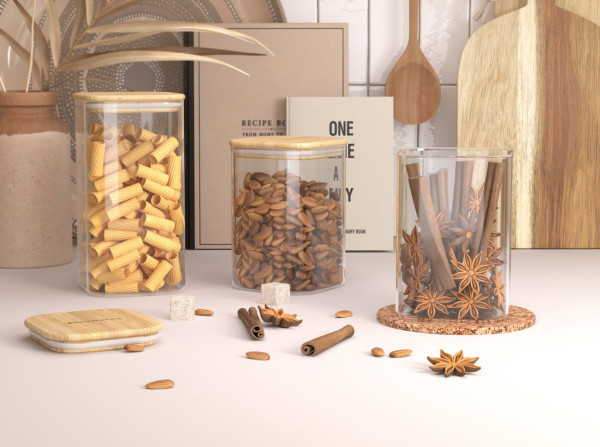 Набор банок для сыпучих продуктов Omoikiri