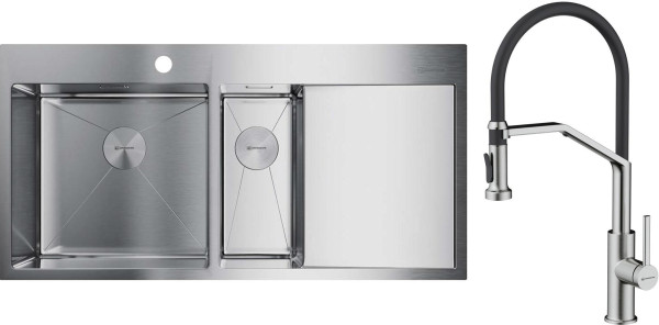 Комплект Омойкири AKISAME 100-2-IN-L, MAKKARI 2 PLUS-SB BN-BL Комплект Omoikiri AKISAME 100-2-IN-L, MAKKARI 2 PLUS-SB BN-BL