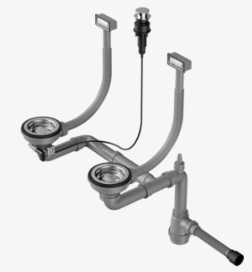 Арматура для двухчашевых моек с прямоугольными переливами WK-2-IN-A