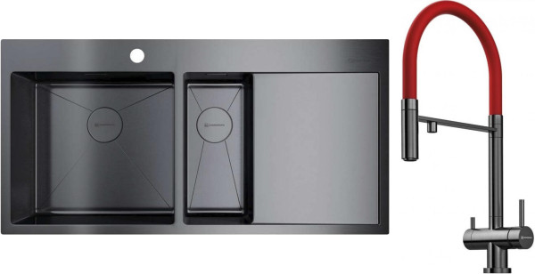 Комплект Омойкири AKISAME 100-2 GM-L, KANTO PVD GM Комплект Omoikiri AKISAME 100-2 GM-L, KANTO PVD GM