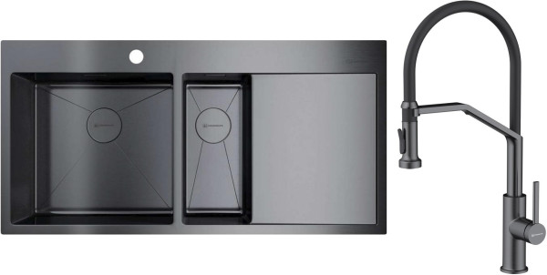 Комплект Омойкири AKISAME 100-2 GM-L, MAKKARI 2 PLUS-SB GM-BL Комплект Omoikiri AKISAME 100-2 GM-L, MAKKARI 2 PLUS-SB GM-BL