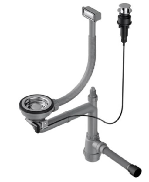 Арматура для одночашевых моек с прямоугольным переливом WK-1-LG-A